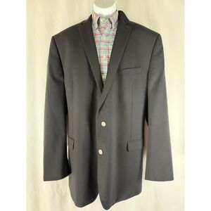 Calvin‎ Klein Black Blazer Mens 48 XL Wool Blend Classic Business Coat